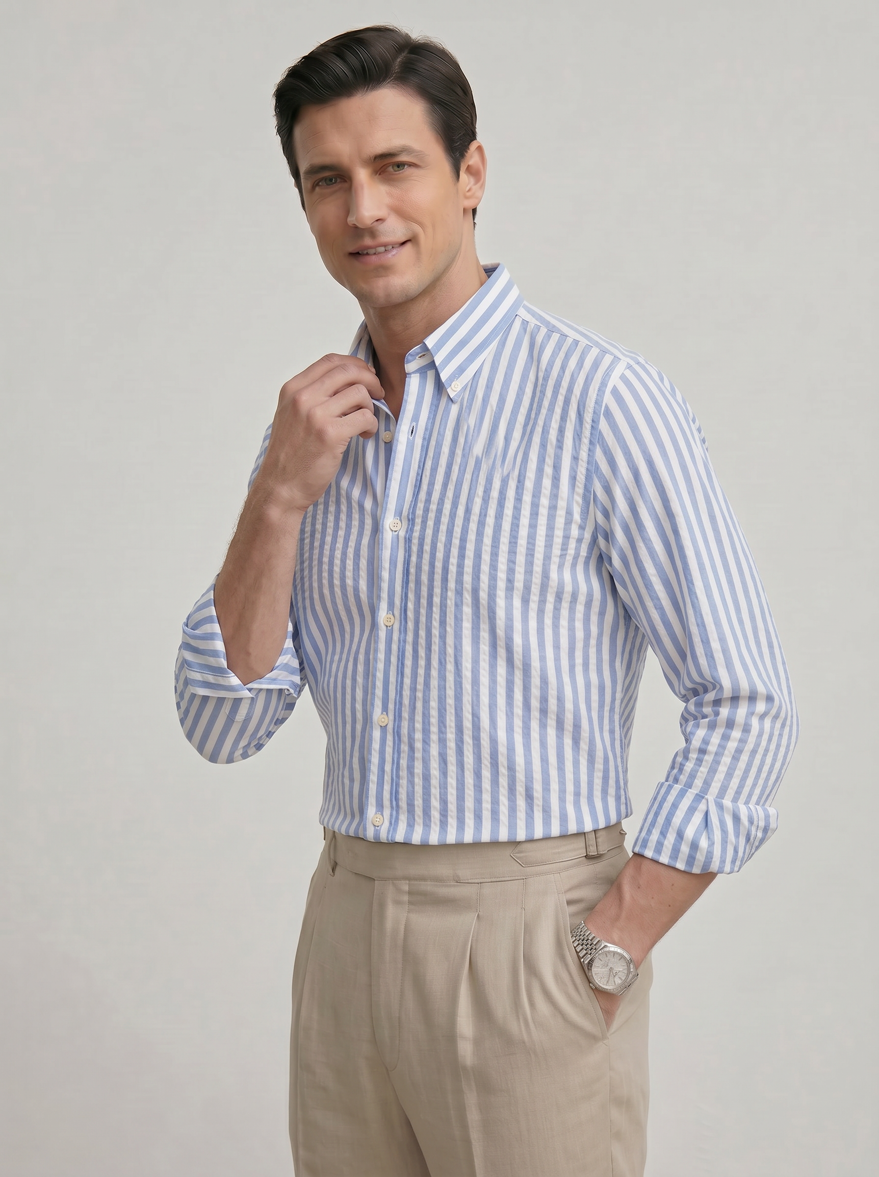 The Amalfi Seersucker Shirt Blue