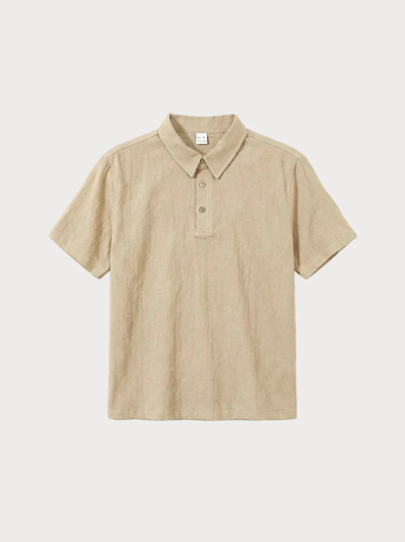 Capri Linen Polo Beige