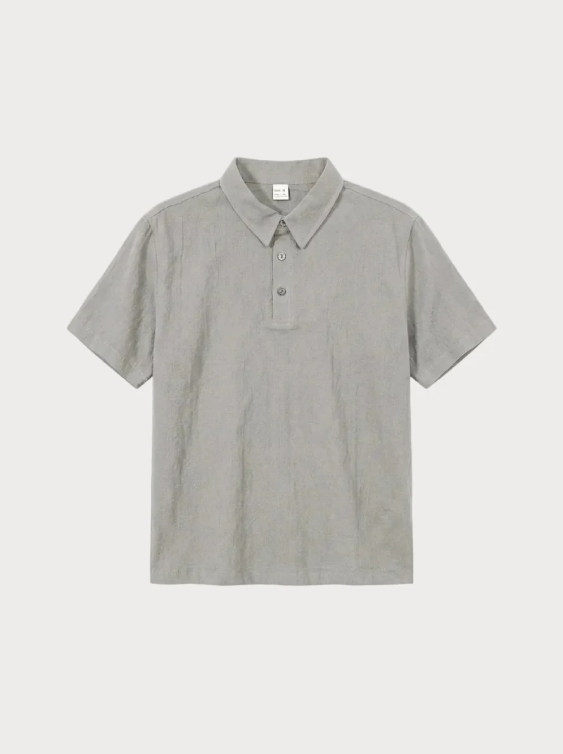 Capri Linen Polo Light Grey