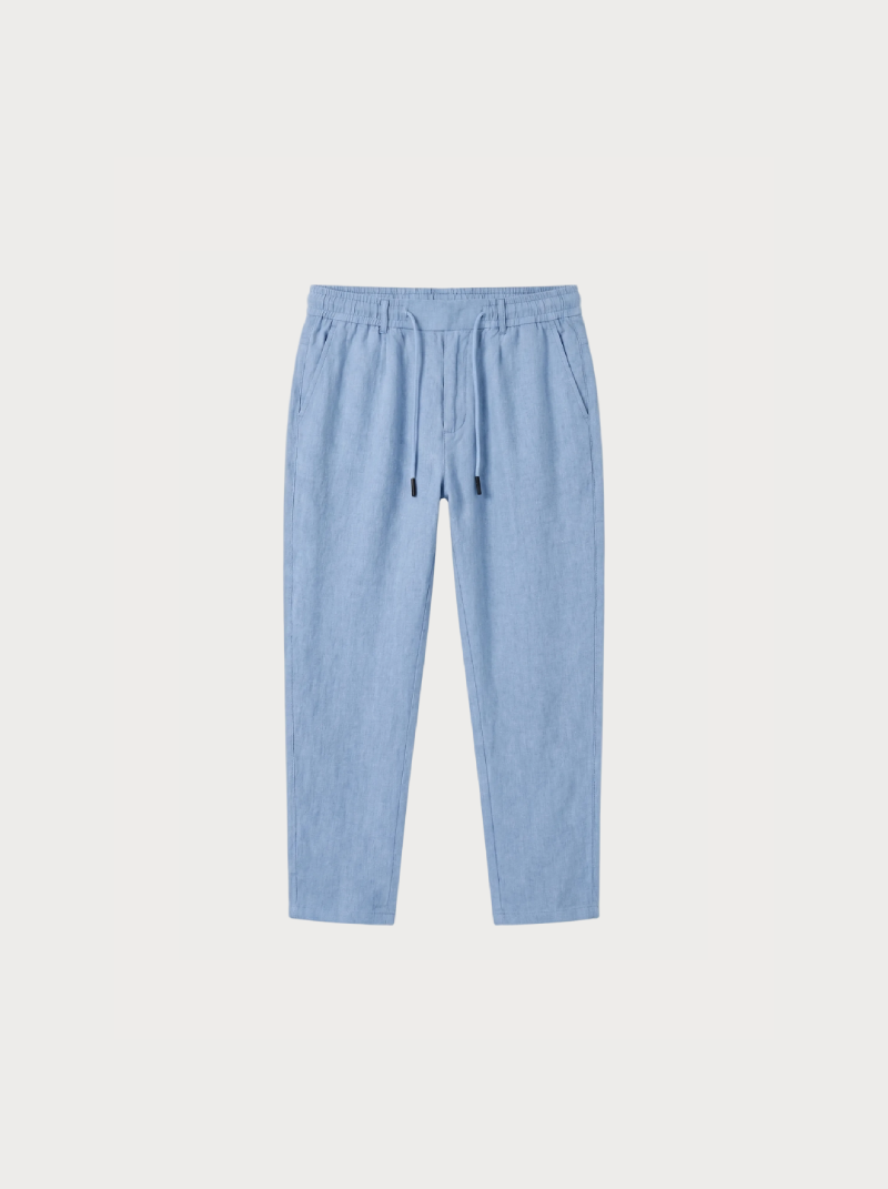 Linen Manor Trousers Light Blue