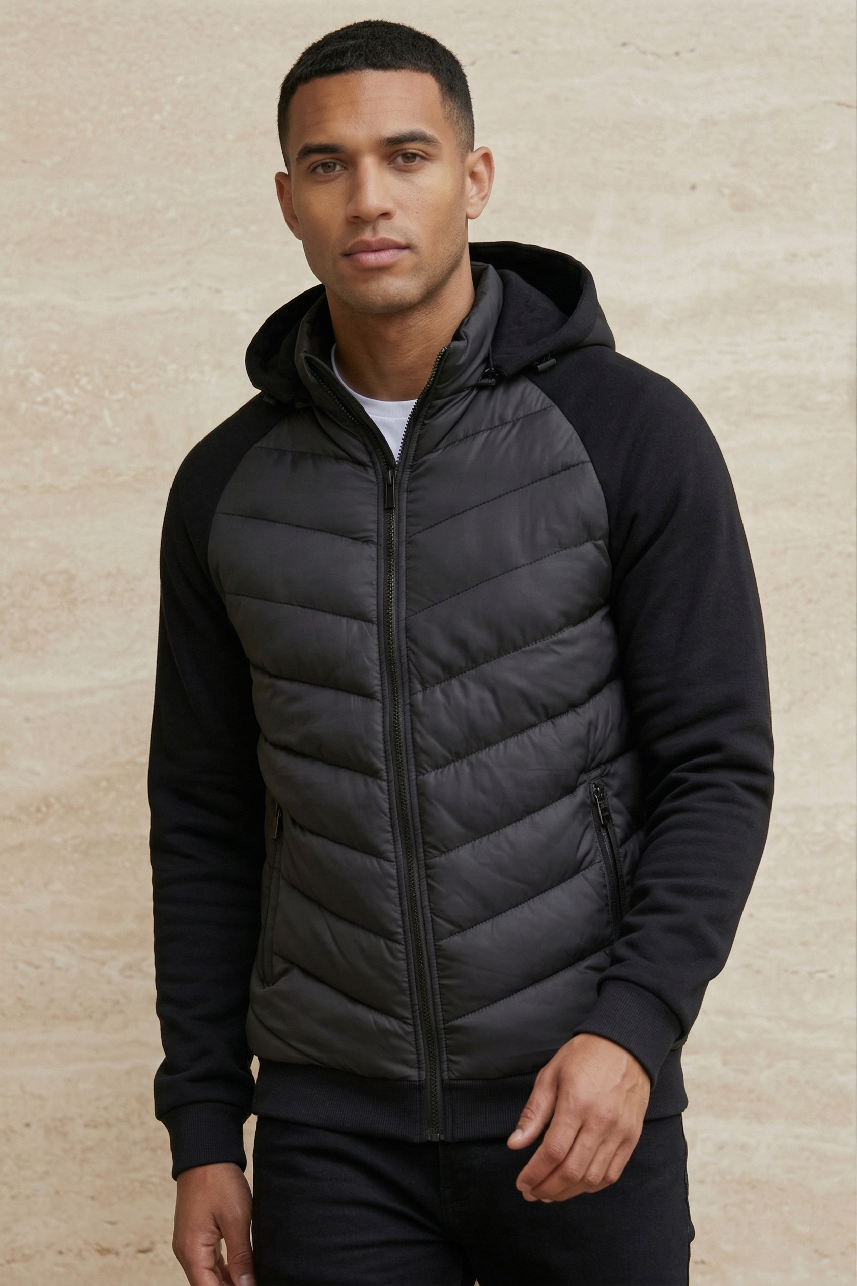 Modern Quilted Jacket Grey