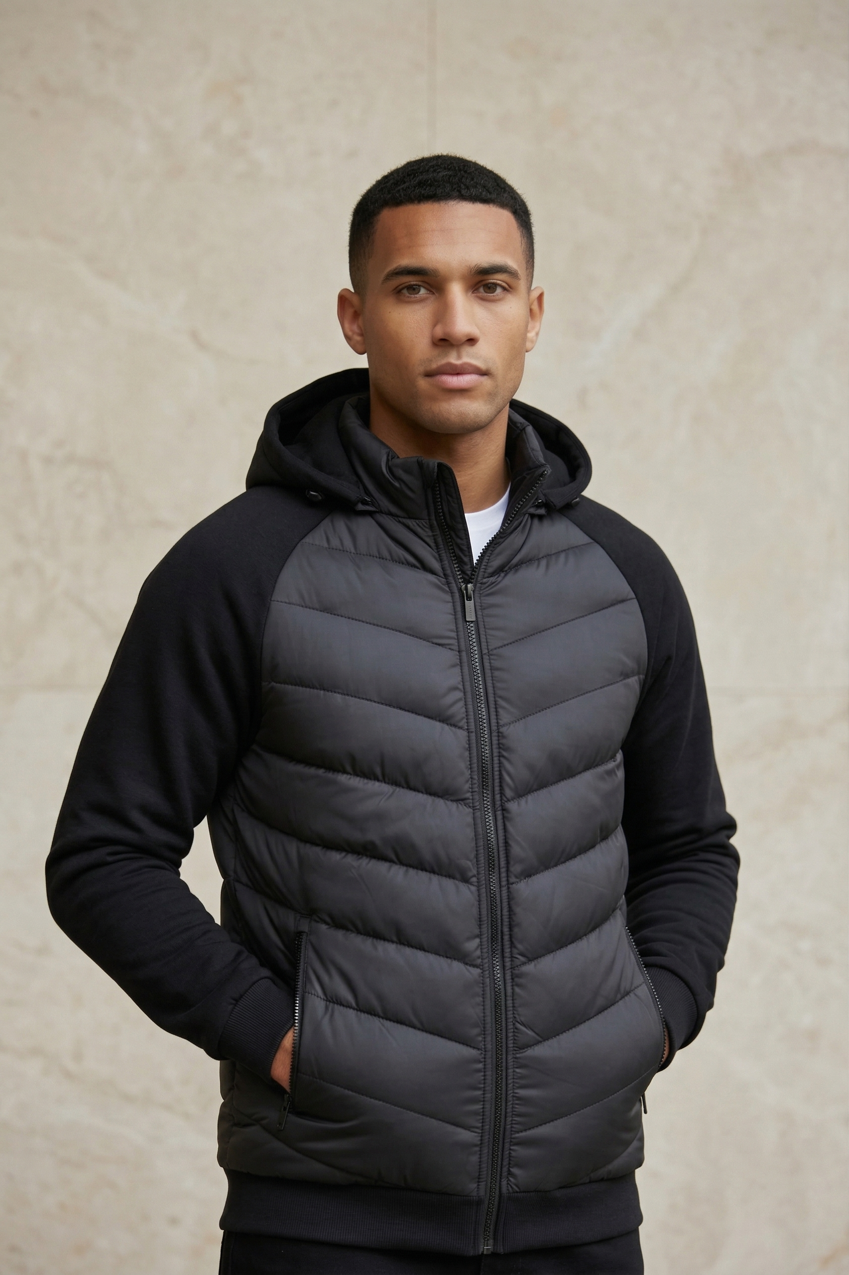 Modern Quilted Jacket Grey