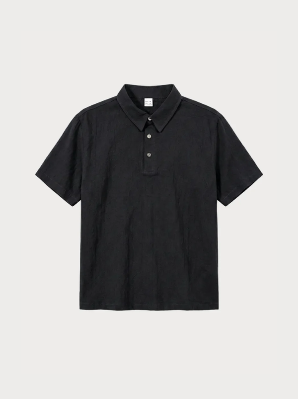 Capri Linen Polo Black