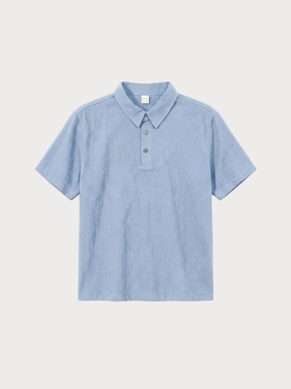 Capri Linen Polo Light Blue