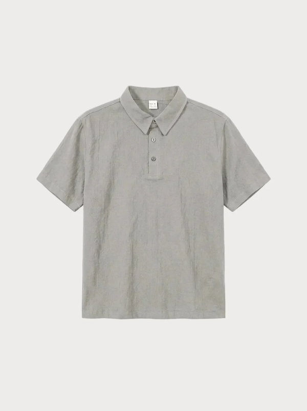 Capri Linen Polo Light Grey