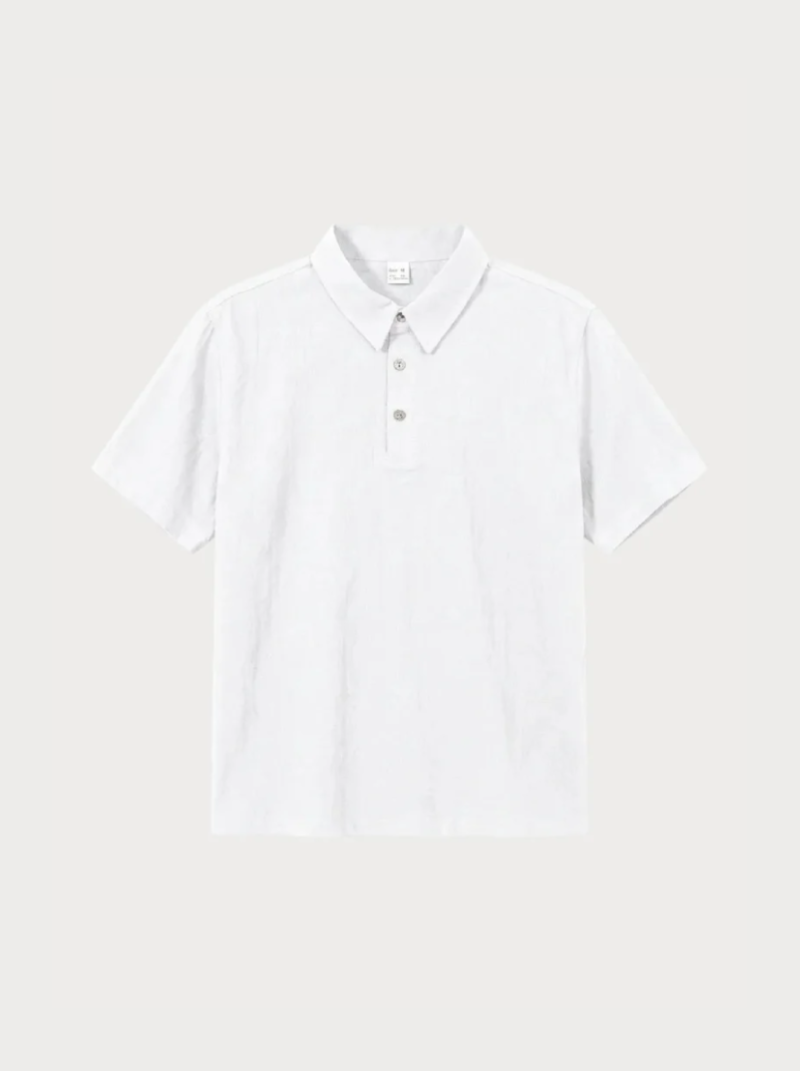 Capri Linen Polo White