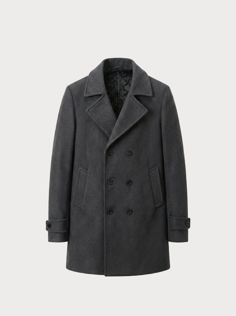 Classic Wool Coat Dark Grey