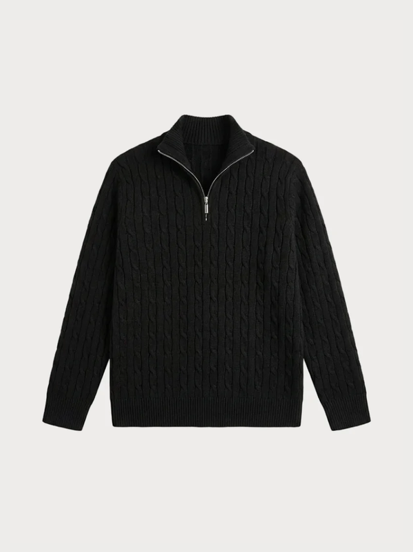 Gentleman's Half-Zip Black