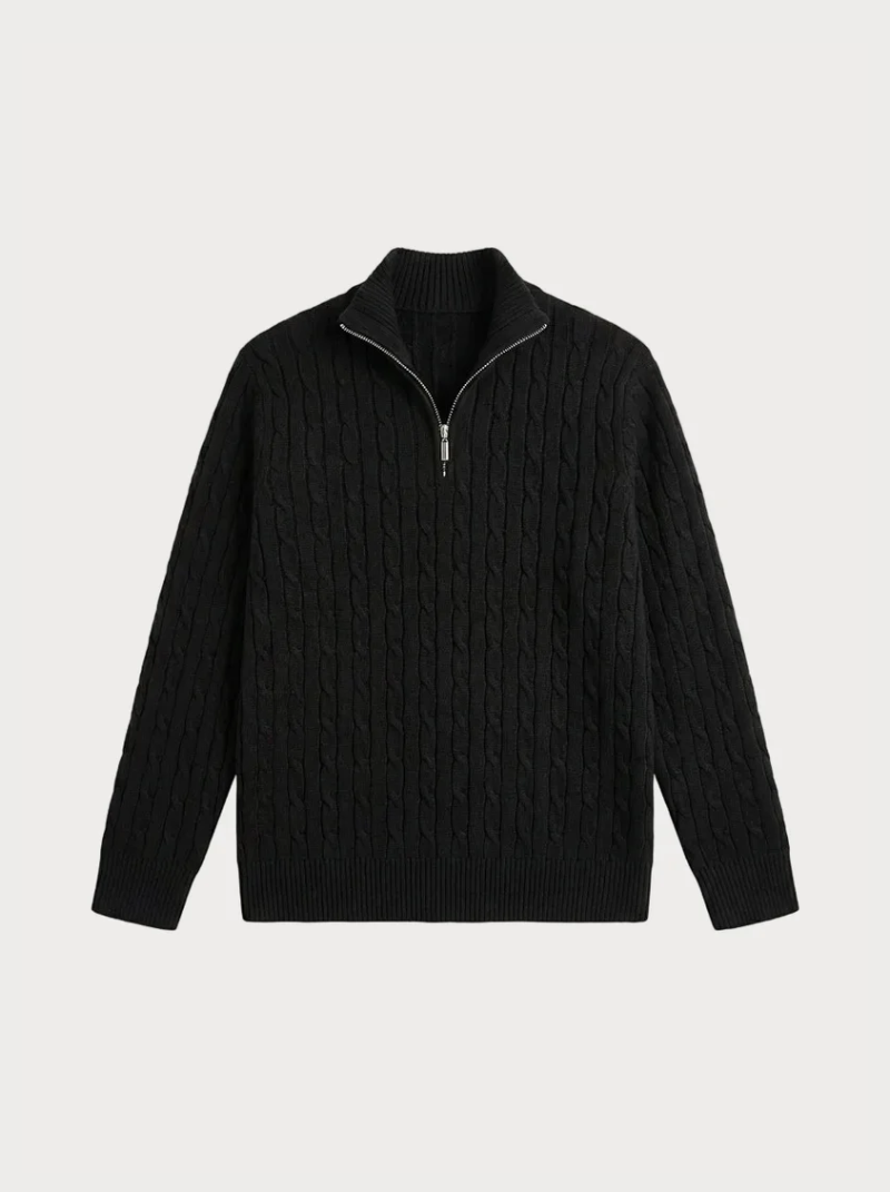 Gentleman's Half-Zip Black