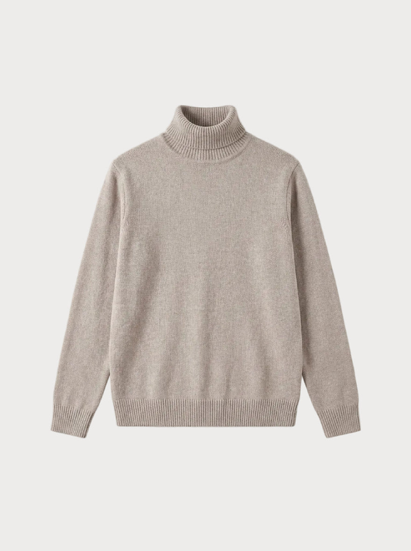 Knitted turtleneck sweater Beige