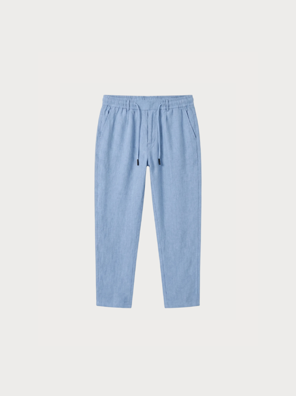Linen Manor Trousers Light Blue