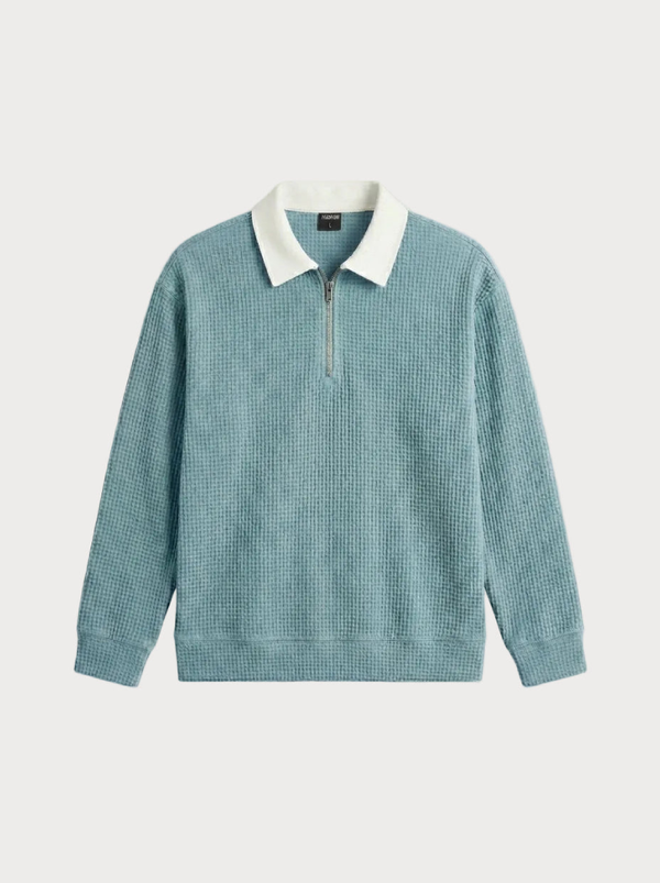 Waffle Structure Knit Light Blue