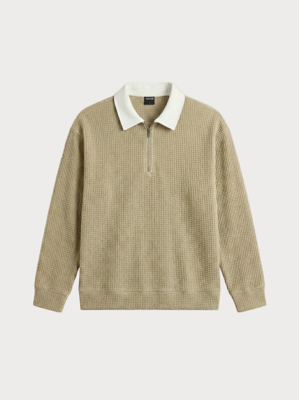 Waffle Structure Knit Khaki
