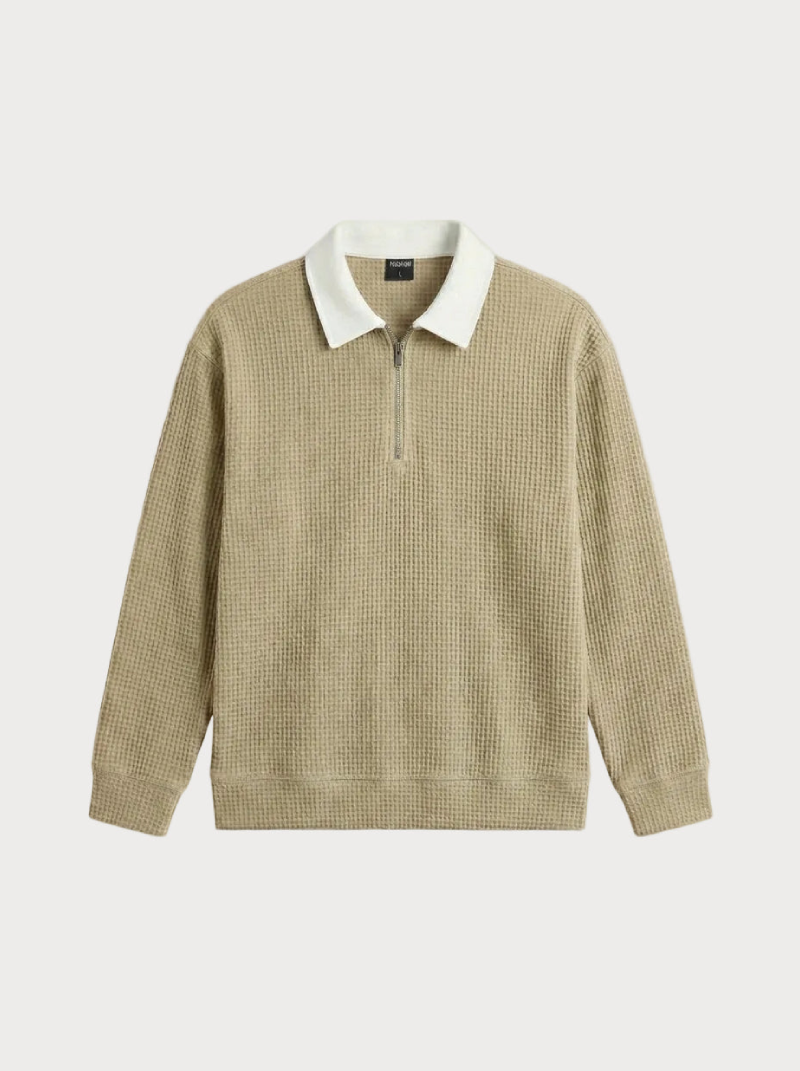 Waffle Structure Knit Khaki